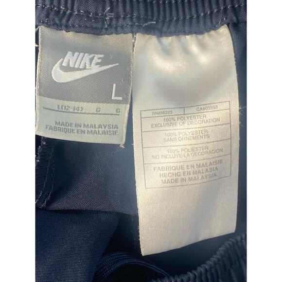 Nike Blue White Side Striped Athletic Pull-on Cropped Pants Women's Size Large - Picture 4 of 7